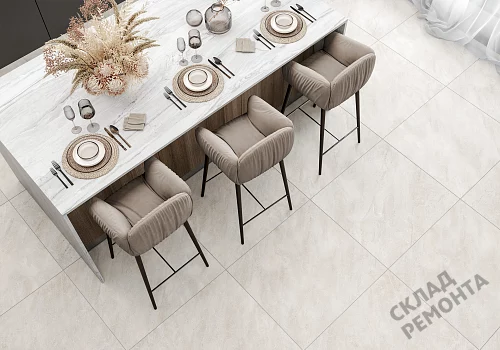 Фото Керамогранит матовый Alma Ceramica Риалто GFU04RLT08R молочный 600*600*9 – купить в Нижнем Новгороде: цена, описание, фото. Интернет-магазин 2