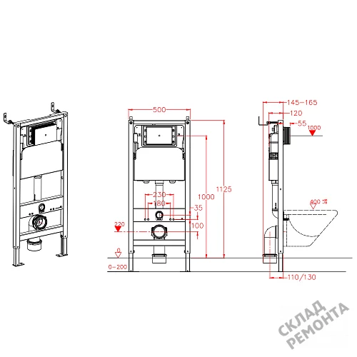 Фото Инсталляция для подвесного унитаза Calypso Beta CS105M без кнопки купить в Нижнем Новгороде: цена, описание, фото. Интернет-магазин 11