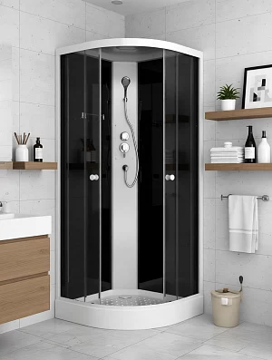 Душевая кабина ODA 8520 тонированное низкий поддон угловая 85*85