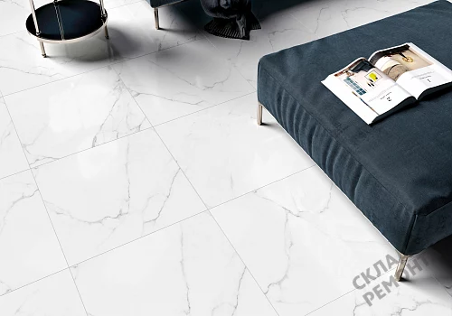 Фото Керамогранит матовый Alma Ceramica Каррара GFU04CRR00R светло-серый 600*600*9 – купить в Нижнем Новгороде: цена, описание, фото. Интернет-магазин 3